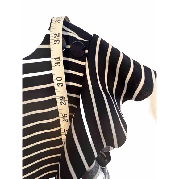 Banana Republic Dress Navy Stripe Flutter Sleeve Pockets Size 0 Summer Sailing - Picture 7 of 9